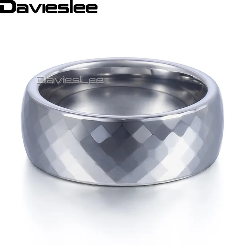 Мужские кольца Davieslee LTR01 из карбида вольфрама с гранями для мальчиков|rings tungsten
