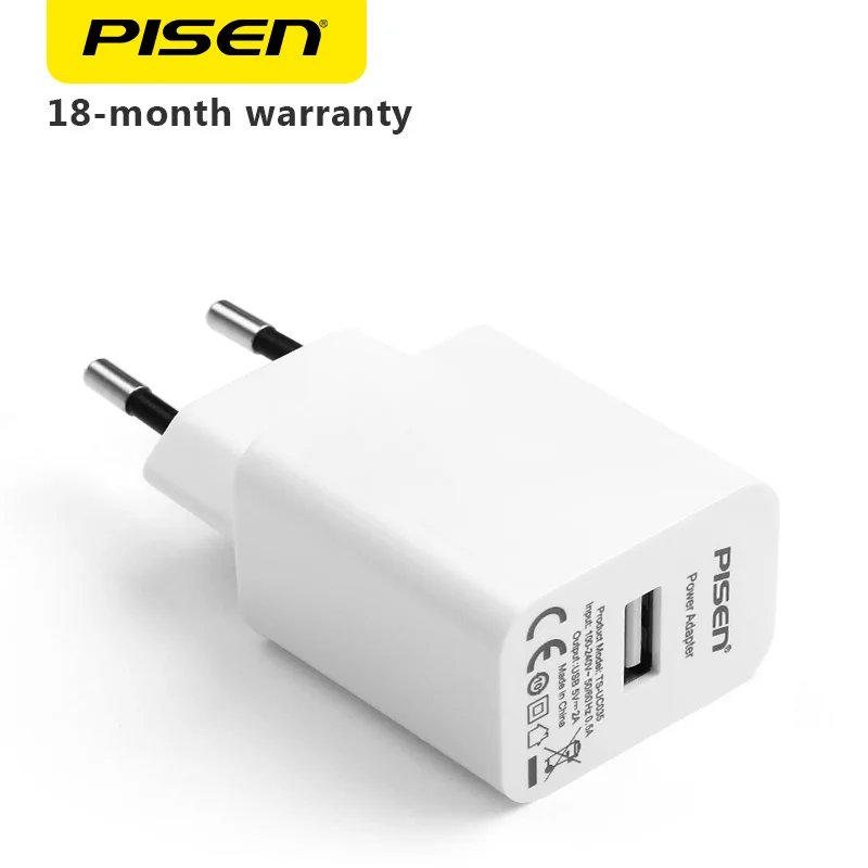 PISEN ЕС Plug стены Зарядное устройство 2A Универсальный Мощность адаптер мобильный