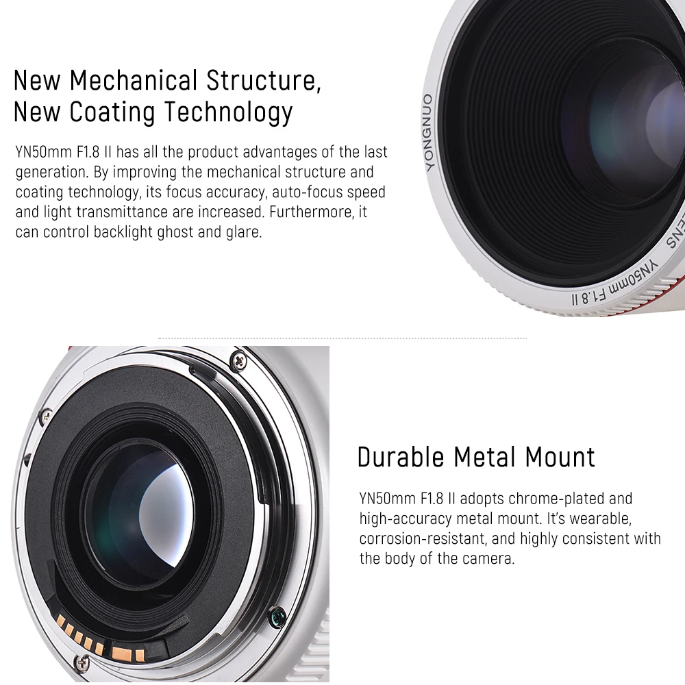 YONGNUO YN50mm F1.8 II большая апертура Автофокус Объектив с супер эффектом боке для Canon EOS 70D 5D2 5D3 600D DSLR камеры(белый