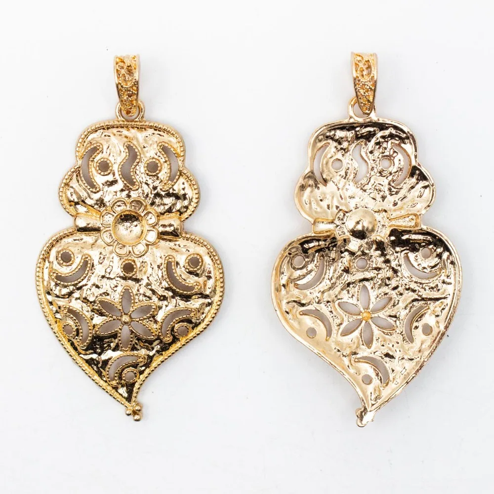 5 шт. Античный Золотой классический кулон в форме сердца украшения ювелирные