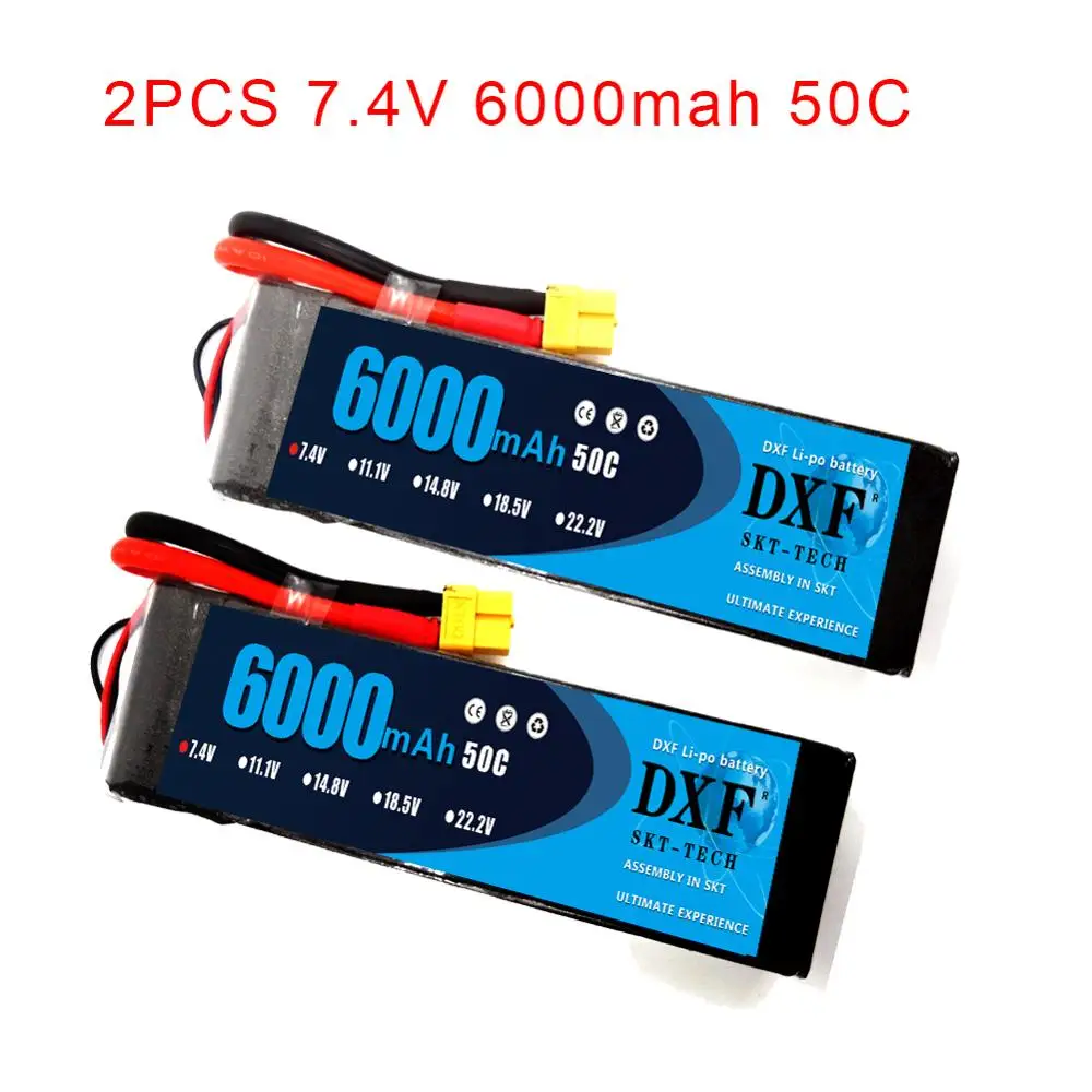 2 шт. DXF 2S 3S 4S 6S 7 4 V 11 1 14 8 22 6000mAh 50C Lipo аккумулятор rex 450 вертолет с фиксированным