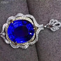 kjjeaxcmy boutique jewelry 925 sterling silver inlaid natural sapphire pendant necklace support test