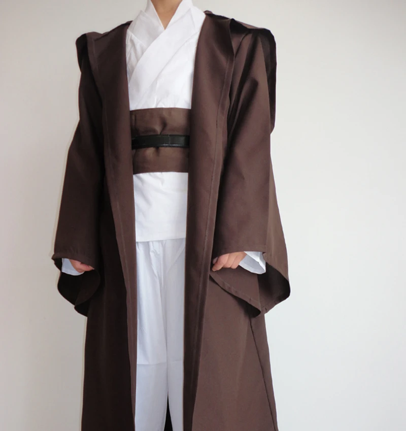 Звездный халат Star Wars для взрослых с капюшоном халат джедая Kinight Косплей черный/коричневый плащ Анакин Скайуокер Obi-Wan 6 Размер
