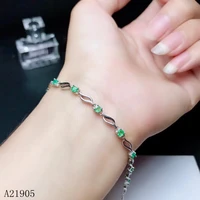 kjjeaxcmy fine jewelry 925 sterling silver with natural emerald jewels bracelet support test
