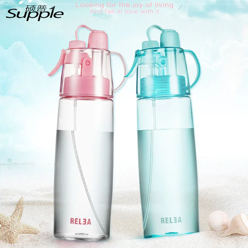 600 мл спрей спортивные бутылки для воды пластиковая бутылка креативный