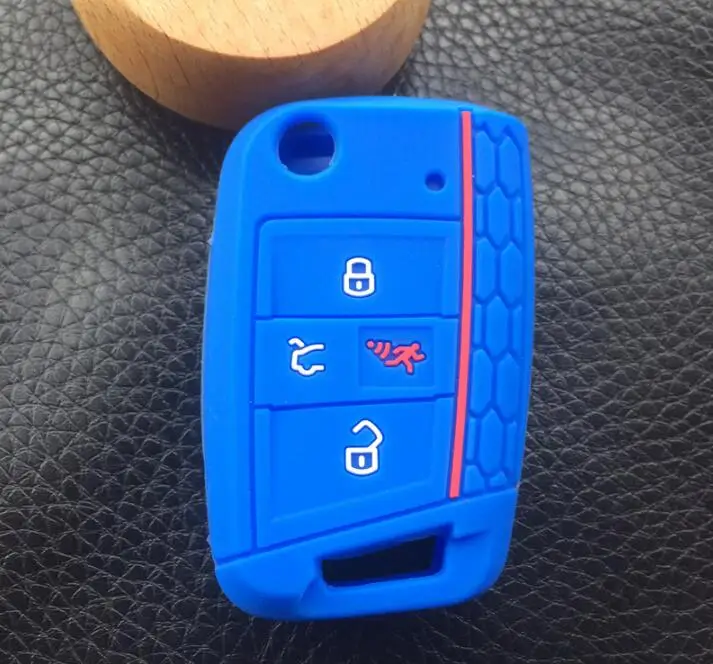 Dsilicone резиновый защитный чехол для ключа автомобиля Polo 2016 2017 golf 7 MK7 Skoda Octavia combi A7 flip