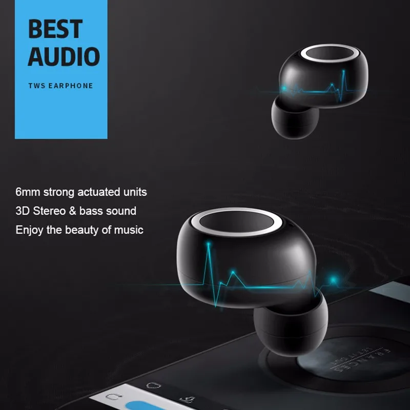 3D стерео звук Bluetooth V5.0 наушники портативный TWS беспроводной сенсорный наушник с