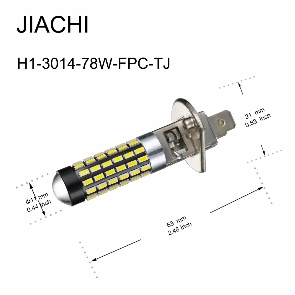 JIACHI 100PCS H1 Fog Lamp LED Auto Vehicle External Lights 3014Chips 78SMD Car Driving Daytime Running White 6000K DC12-24V - купить по