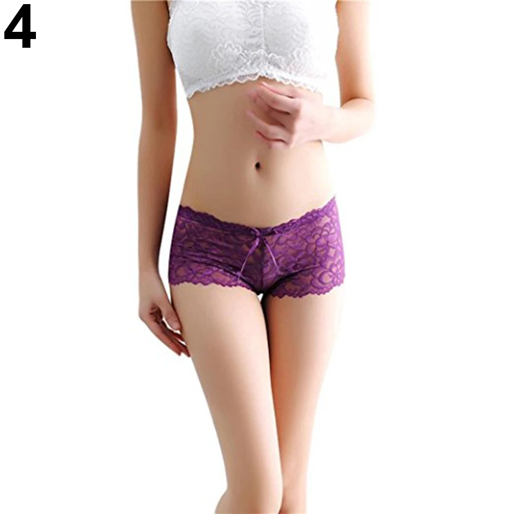 Женское сексуальное кружевное Прозрачное нижнее белье с бантом|briefs panties|thong
