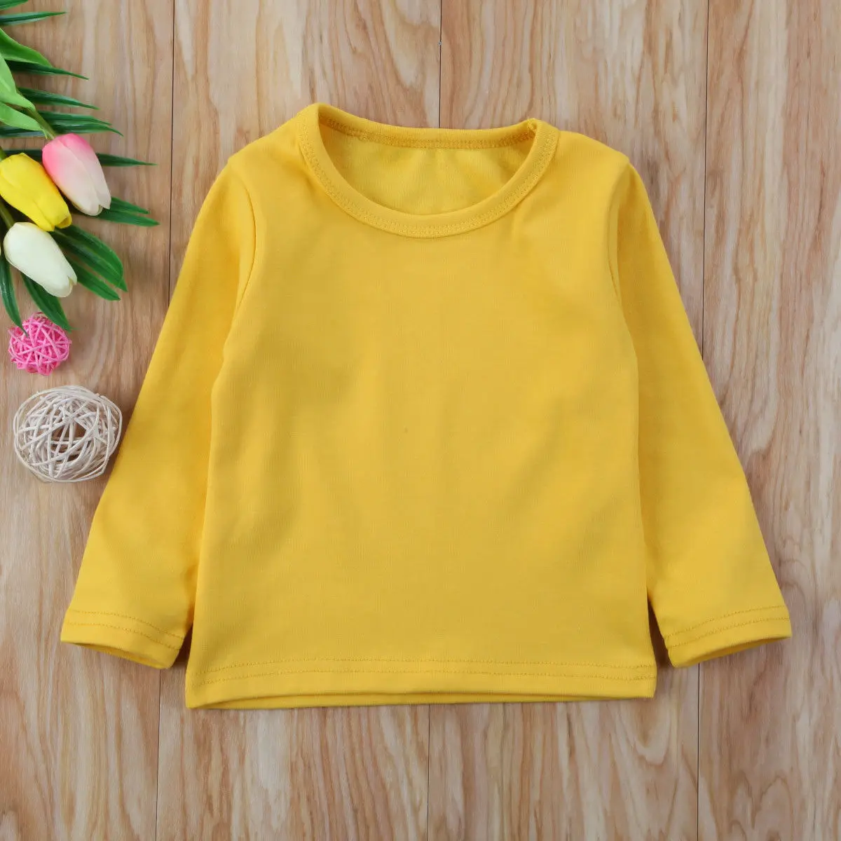 Цвет: желтый Новинка года; брендовая теплая хлопковая футболка для маленьких мальчиков и девочек топы; Термобелье Короткая Верхняя одежда От 6 месяцев до 5 лет - Цвет: Цвет: желтый
