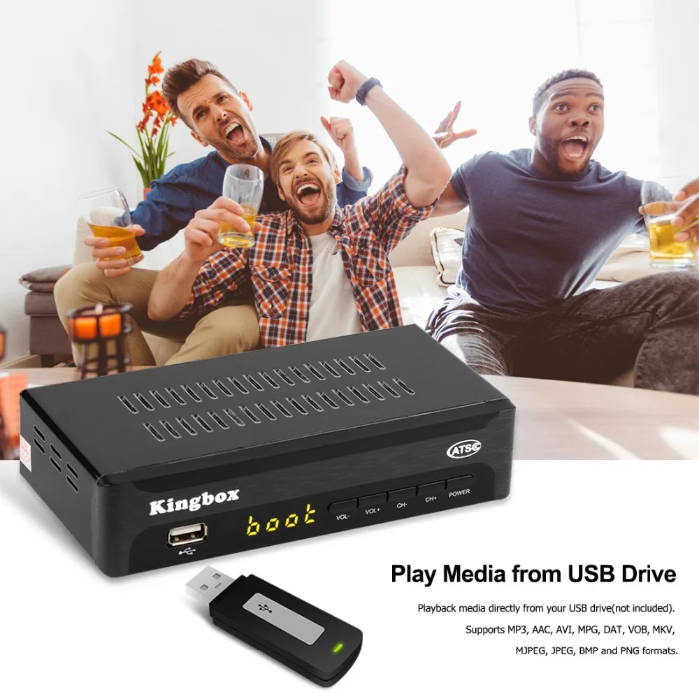 Leelbox цифровой преобразователь для аналогового ТВ Q03S ATSC конвертер коробка HD 1080P с