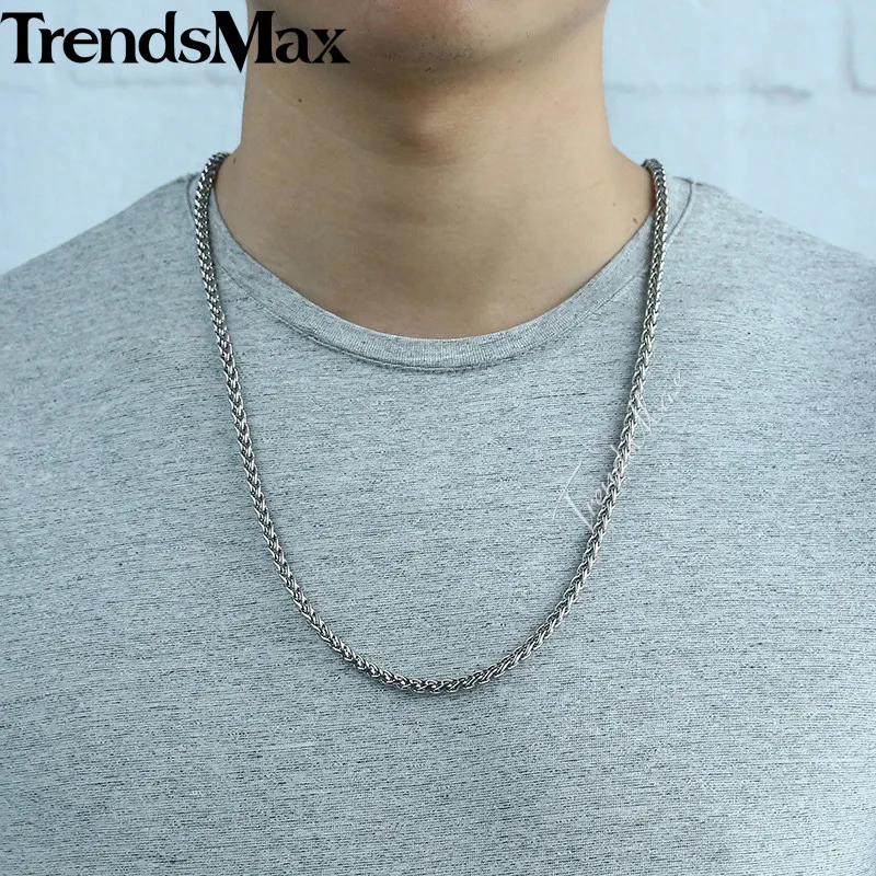 Мужская плетеная цепочка Trendsmax из нержавеющей стали серебристого цвета 3 10 мм