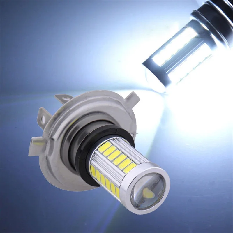2 шт. H4 H7 5630 5730 33 SMD светодиодный автомобилей головной светильник лампы высокой яркости Автомобильная Противо-Туманная фонаря ламповый патрон светильник вождения светильник s белый 12V автомобильный Стайлинг