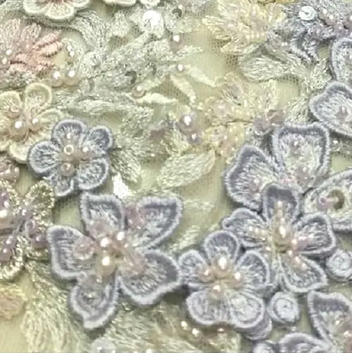 Lace 12 Violet Красивые 3d цветы эксклюзивные ручной работы свадебные кружева гипюр для вечерних платьев, цена за метр, высокое качество, кружева 12, MA - Цвет: Lace 12 Violet