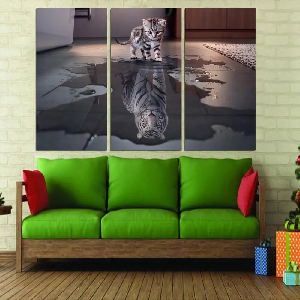 

3 Panel printed painting Tiger Painting Canvas Wall Art Picture Home Decoration Living Room Canvas Modern painting LS209
