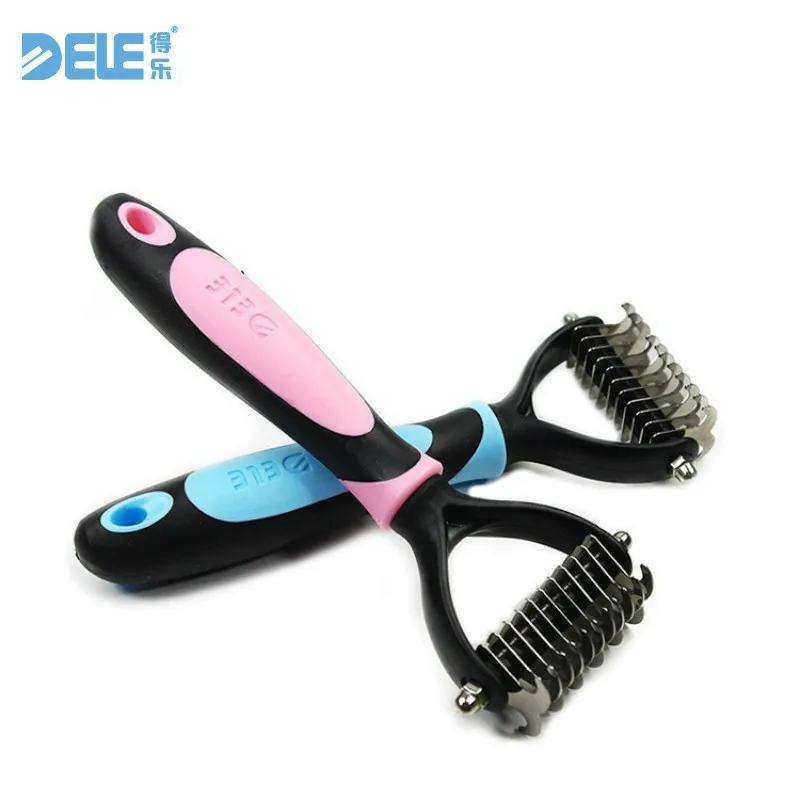 Dele кошка Двусторонняя Собака Мех животных Pet Dematting Расчёски и гребни для волос