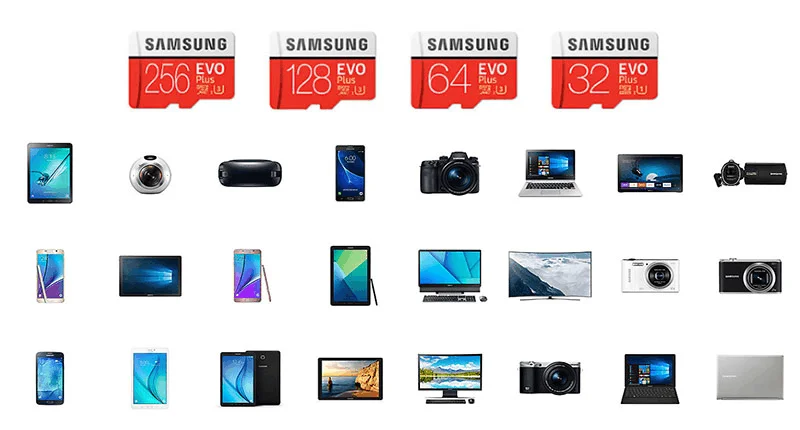 Карта памяти Samsung Micro SD 32 Гб SDHC 64 Гб 128 ГБ 256 ГБ 512 ГБ SDXC Класс EVO+ класс 10 C10 UHS TF модуль памяти Transflash карты памяти Microsd карта