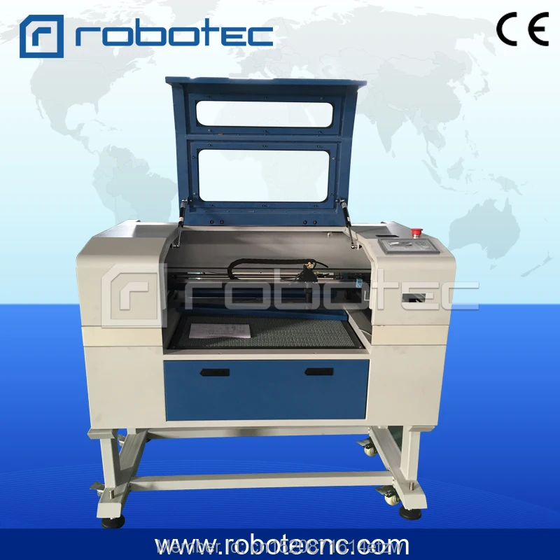 Лазерный мини-станок Robotec с вертикальным и вращающимся столом для резки кожи