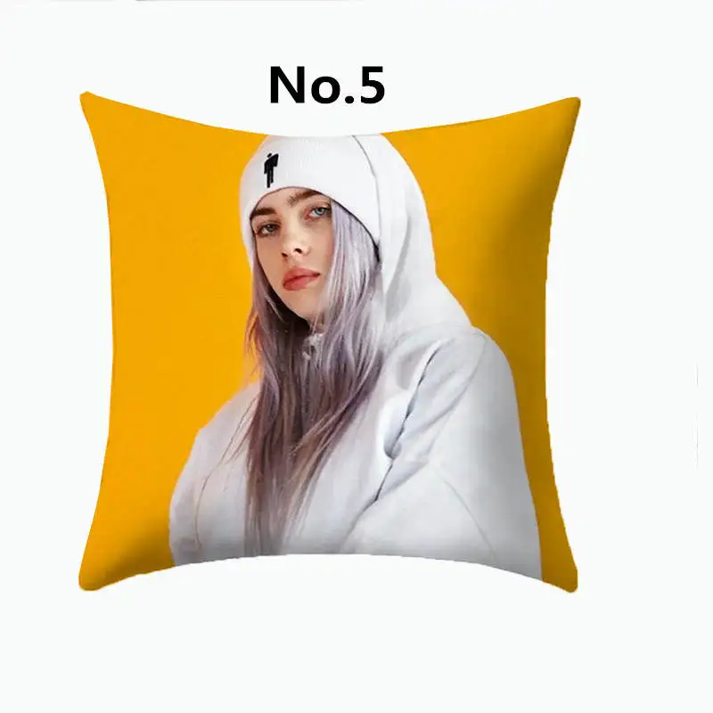 Наволочка из полиэстера с принтом Billie Eilish, декоративные подушки для дома, поп-певец Billie, чехол для подушки