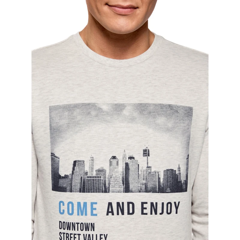 oodji Свитшот прямого силуэта с принтом 5L113091M 44382N|sweatshirt for men|sweatshirt sweatshirtmen sweatshirt |