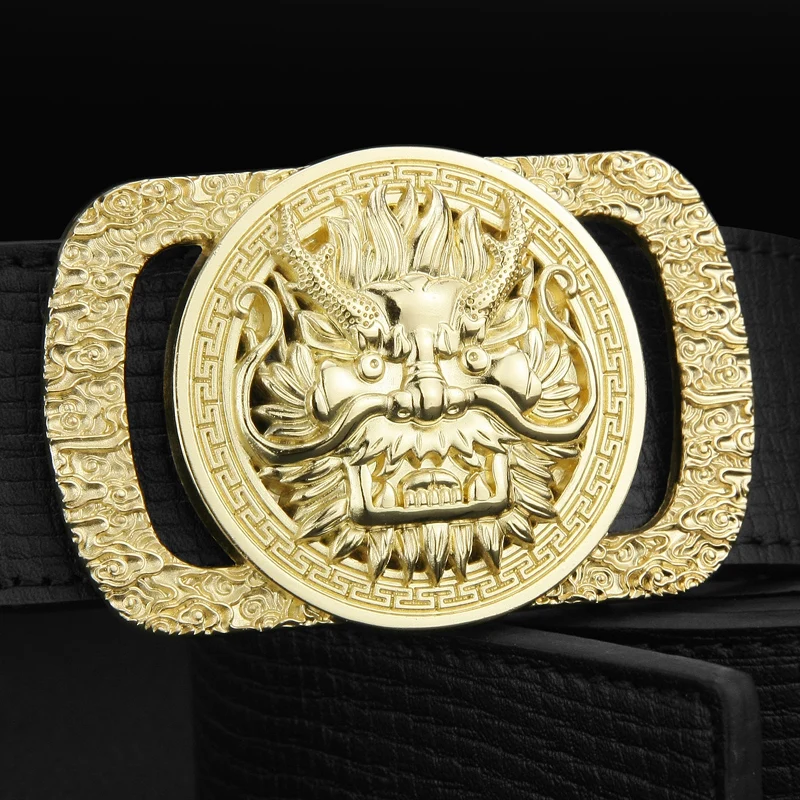 Dragon personality Metal buckle Cowskin High Quality Crocodile Grain designer belts men high quality luxury brand ceinture homme