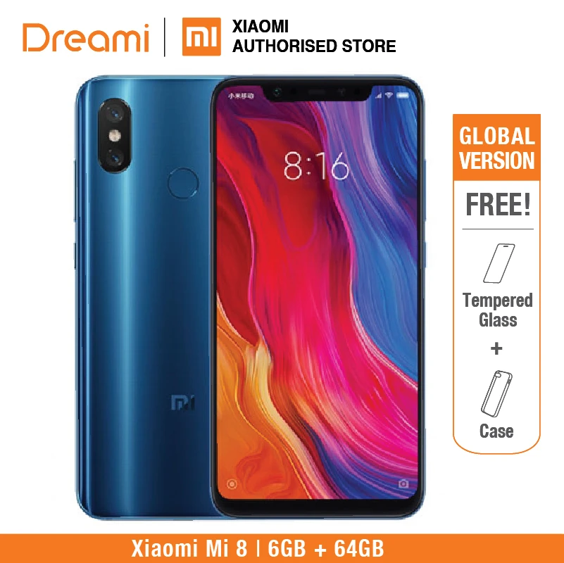 Глобальная версия Xiaomi Mi 8 64 Гб rom 6 ram (новый и запечатанный) | Мобильные телефоны