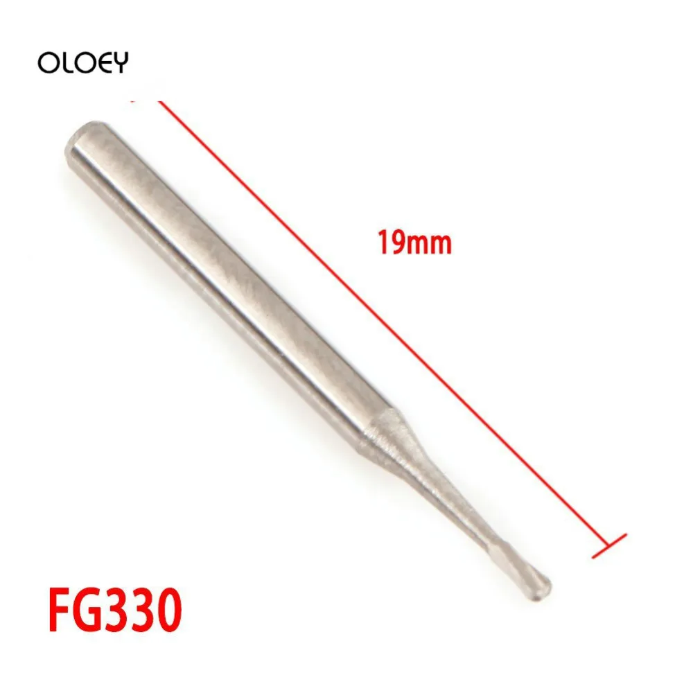 10 Pcs/box Tungsten Steel Dental Carbide Burs Pear Shape FG330 Midwest Type 19mm Dia 0.8mm for High Speed Handpiece | Красота и