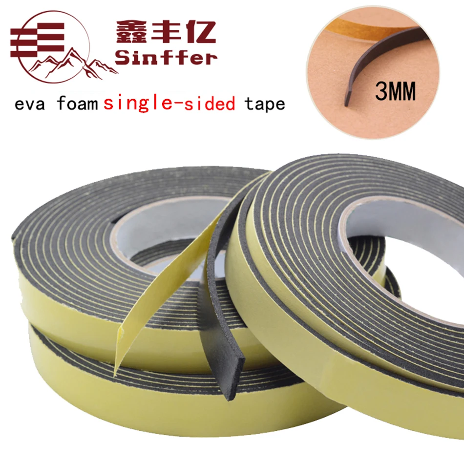 

3mm Thick 5m Length EVA Sponge Single - Sided Foam Tape Waterproof EVA Black and White Foam Tape