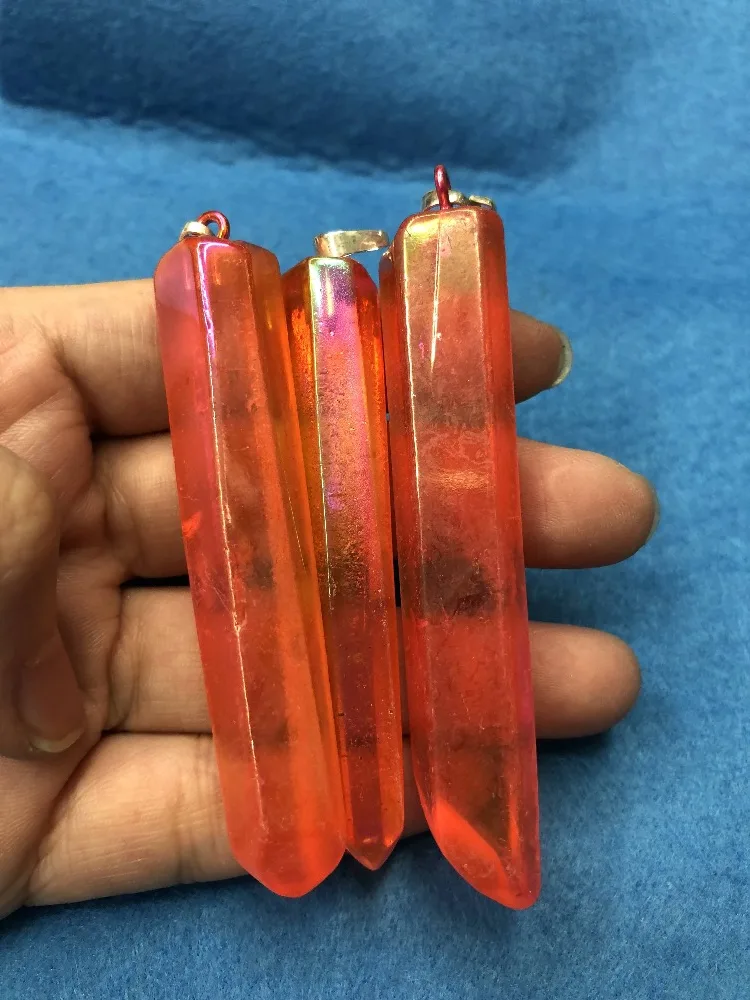 5 шт./лот 15 18mmx45 50mm натуральный Quartzs Ambers цветные подвески волшебная палочка