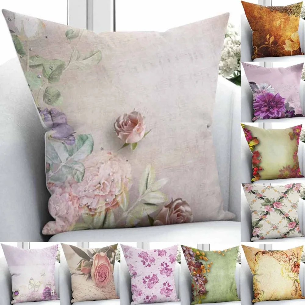 

Else Retro Vintage Floral Flowers Home 3D Print Throw Pillow Case Covers Square Hidden Zipper 45x45cm