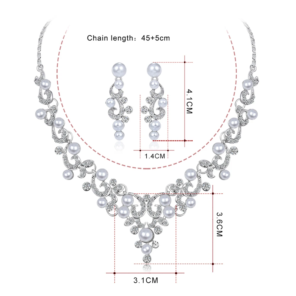 Модные сплав искусственный жемчуг горный хрусталь Цепочки и ожерелья Серьги Для