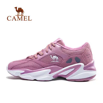 650Pink-Female CAMEL/женская и Мужская Спортивная обувь для бега, модные повседневные Нескользящие износостойкие кроссовки, увеличивающие рост, дышащие кроссовки - Цвет: 650Pink-Female