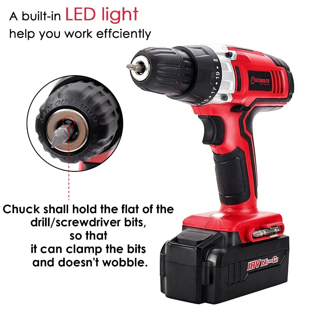 Аккумуляторная электрическая отвертка 18 в дрель для работ Ni cd аккумуляторная