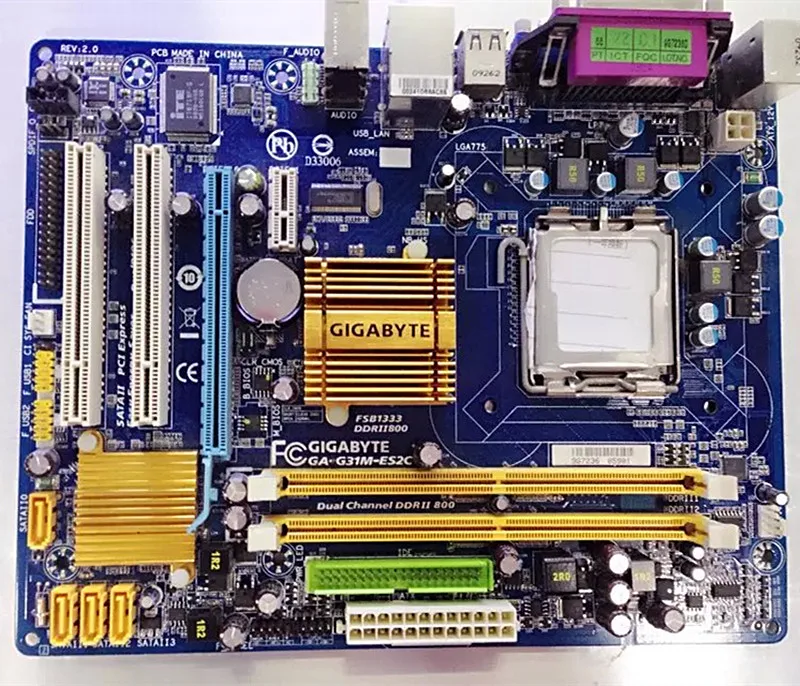 Б/у материнская плата для Gigabyte Настольная с поддержкой G31 G31M разъем LGA775 2 * DDR2 4G 4 SATA2
