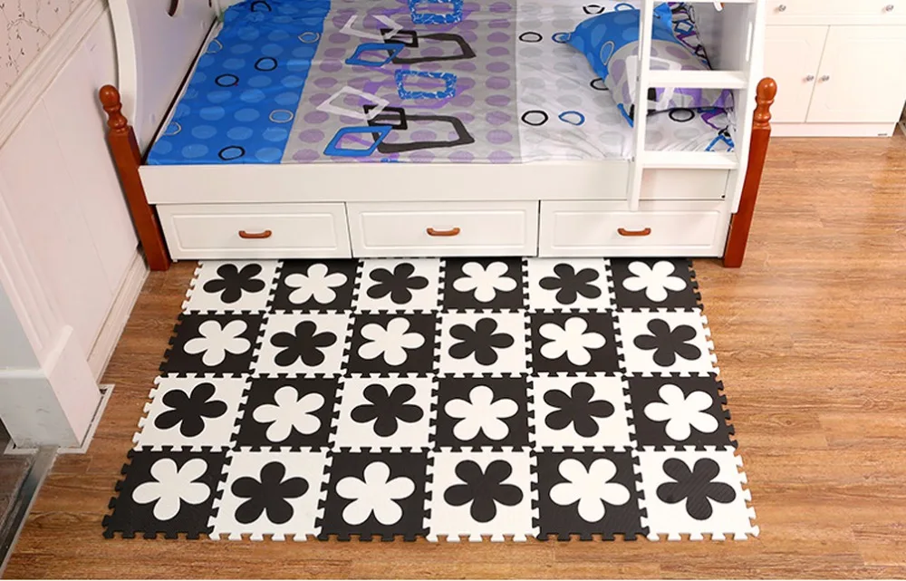 10 шт./лот детский коврик пазл из пены ЭВА с цветами сцепляющийся напольный плитки