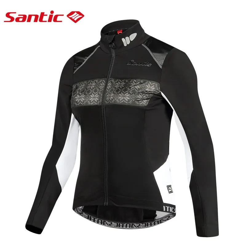 Женская Вело Джерси Santic Pro Fit SANTIC WARM + флисовая куртка из ткани для велоспорта