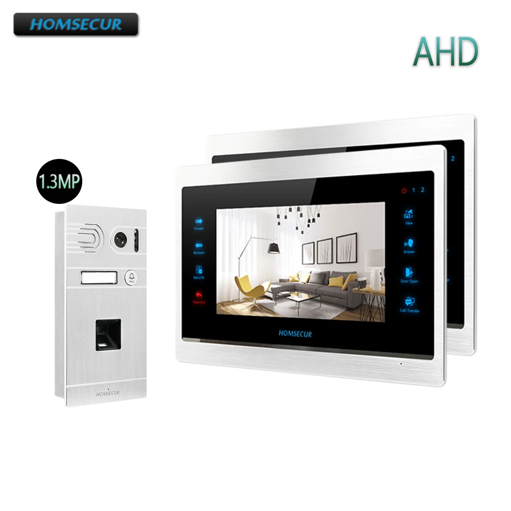 HOMSECUR AHD1.3MP 7&quotWired Video Door Entry Security +Fingerprint Camera for House/Flat(BC061HD-S+BM701HD-S) | Безопасность и