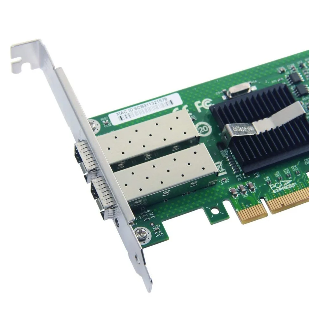 10Gtek Intel 82576 Chip Gigabit Ethernet конвергентный сетевой адаптер (NIC) двойные SFP порты PCI Express 2