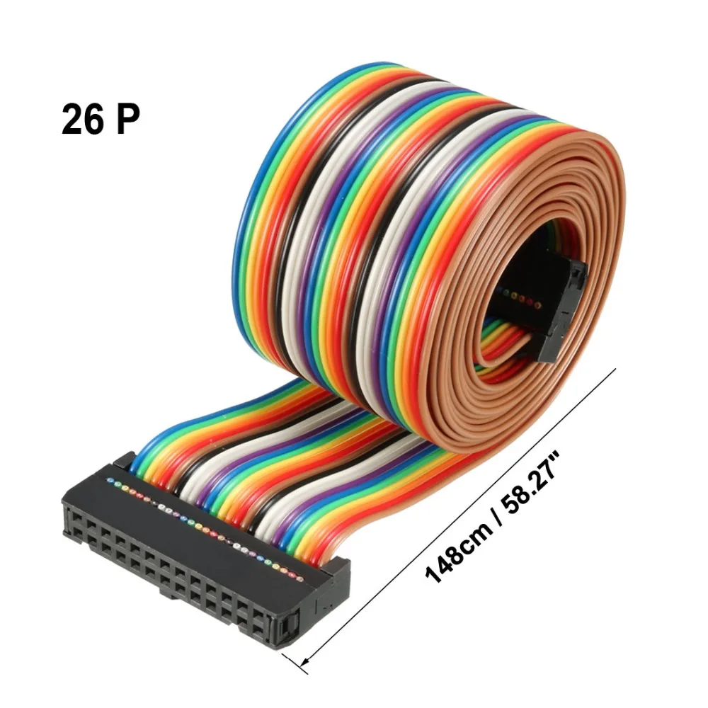 Uxcell 1 шт. IDC 26/34/40 контактов Радужный/серый 128/148 см длина 2 54 мм Шаг Dupont плоский