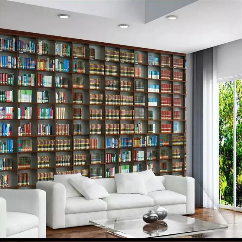 3d книжная полка книжный шкаф фон настенная профессиональная продукция фотообои