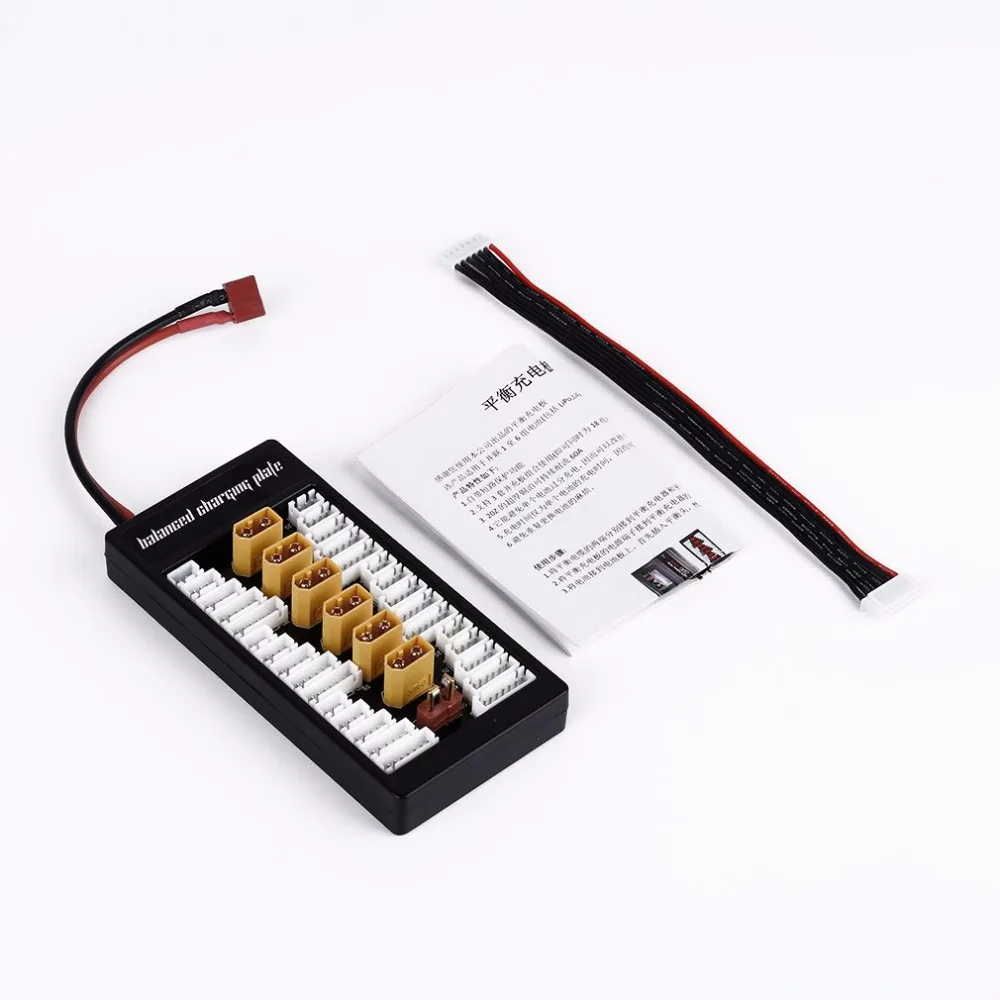 XT60 Parallel Charging Adapter Board 2-6s Lipo batteries Charger Plate for Imax B6 B6AC T-plug Deans Charge board optional | Игрушки и