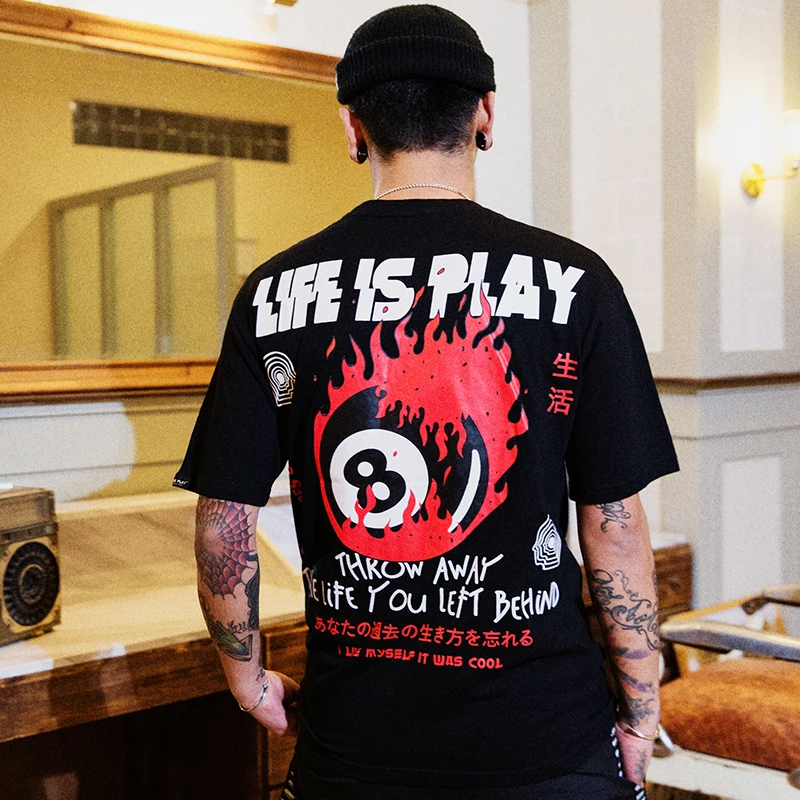 Aelfric Creative Billiard Number Eight Printed T-Shirt 2019 Summer Japanese Style Women Fashion T Shirt Cotton Tshirt Streetwear | Женская
