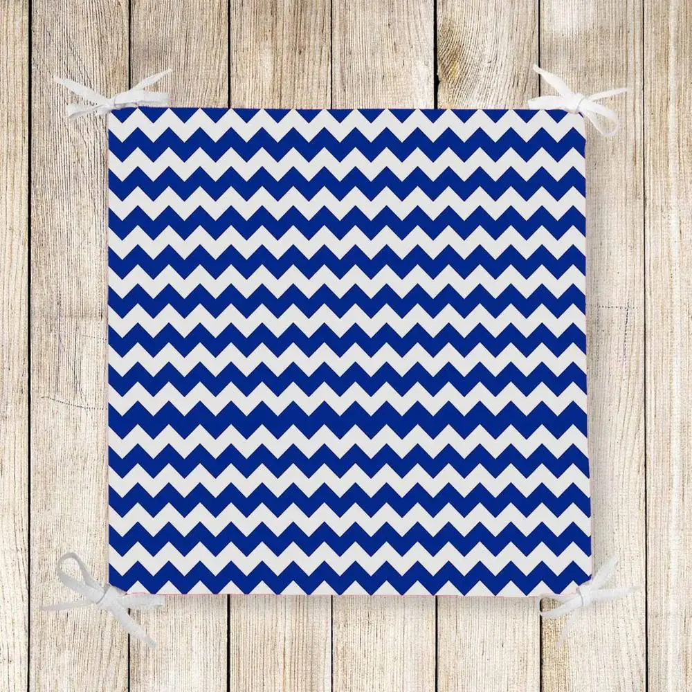 

Else Blue White Verev Lines Geometric 3d Print Chair Pad Seat Cushion Soft Memory Foam Full Lenght Ties Non Slip Washable Zipper