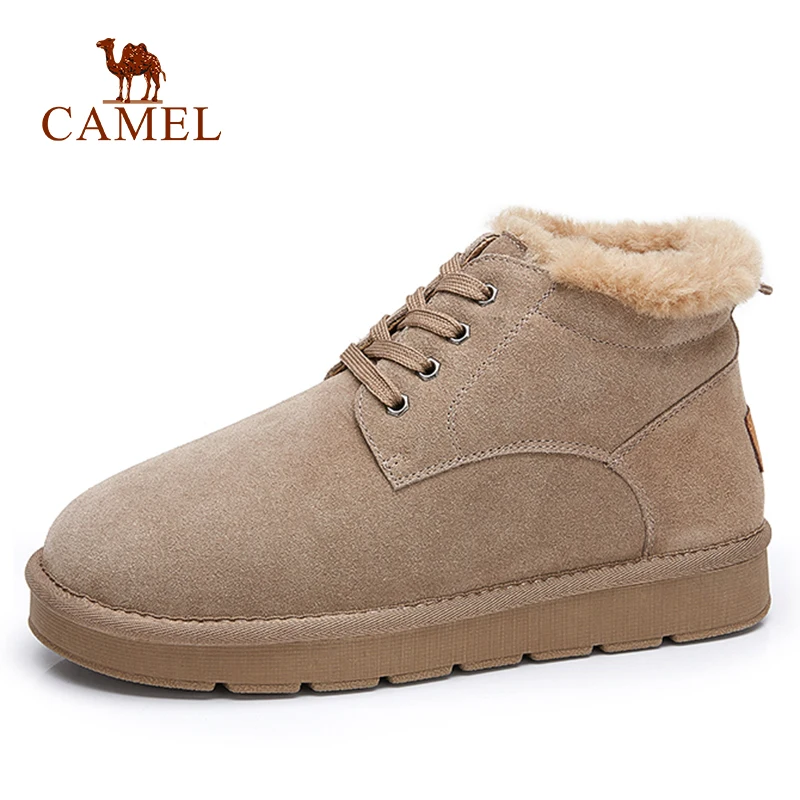 CAMEL/зимние ботинки; Мужская универсальная зимняя обувь на плоской подошве; мужские хлопковые короткие ботинки на платформе
