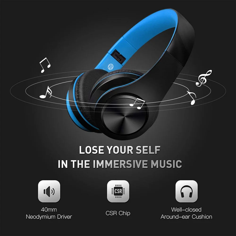 Складная Беспроводная гарнитура Sago Hi Fi стерео звуковые наушники с микрофоном