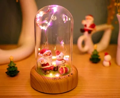 Santa Claus Креативный Bluetooth стерео Ночной светильник с зарядкой красивые розовые синие цветы Санта светодиодный настольный светильник домашний декор подарки на день рождения - Испускаемый цвет: Santa Claus