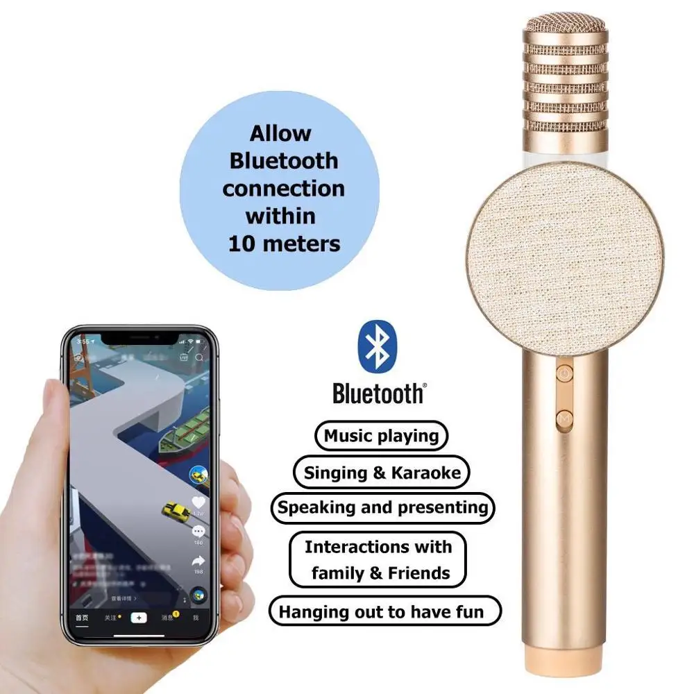 Bluetooth микрофон X1 для караоке и воспроизведения музыки шумо-стирание DSP 2 вида