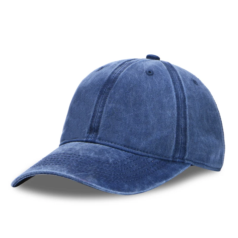 Высокое качество Мыть Бейсболки для Мужчин джинсы Хлопок Регулируемые Сплошной