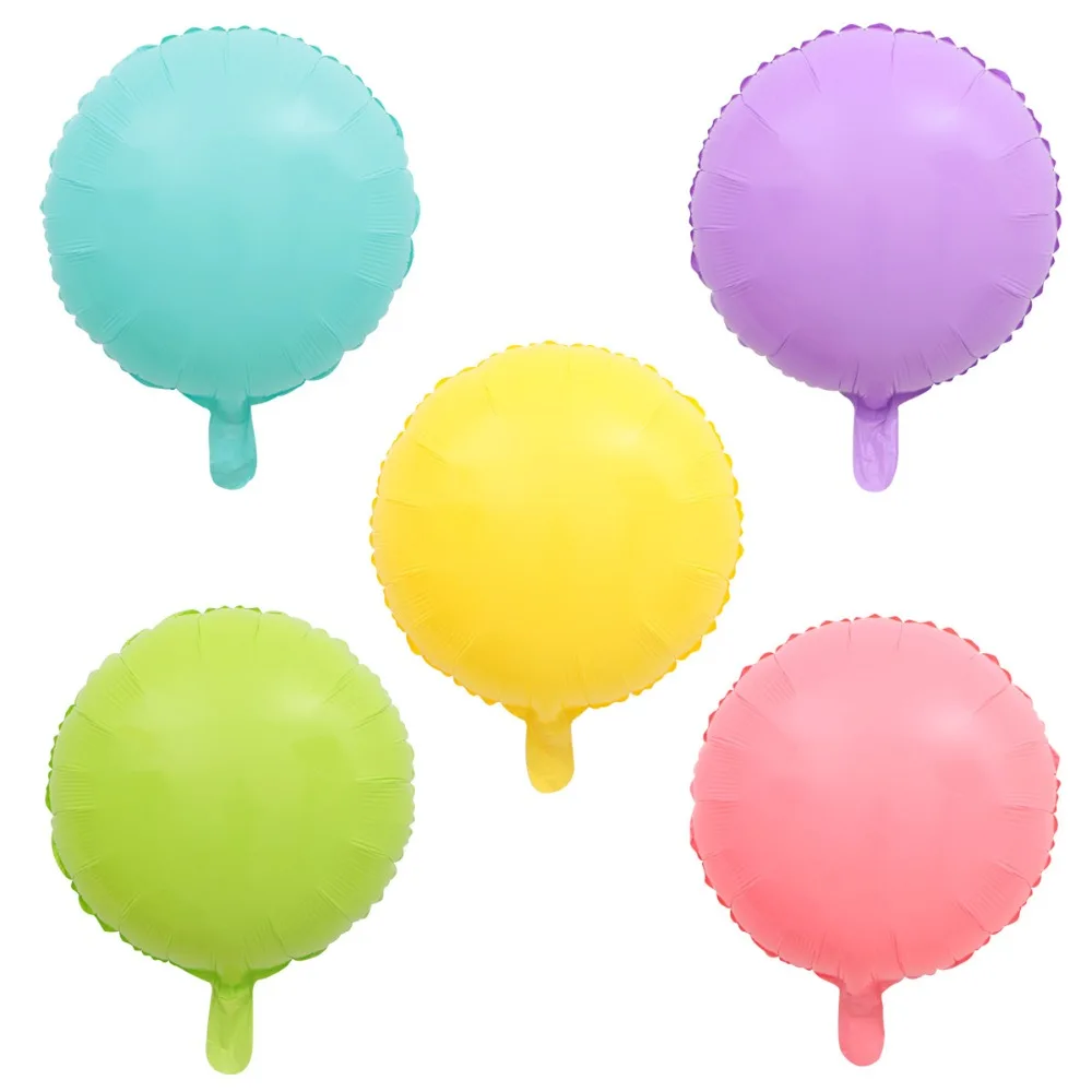 

1PCS 18 inch Macarons candy color Round Helium Foil Balloons Boy Girls Happy Birthday Party Supplies 1st Party Decor Air Ball
