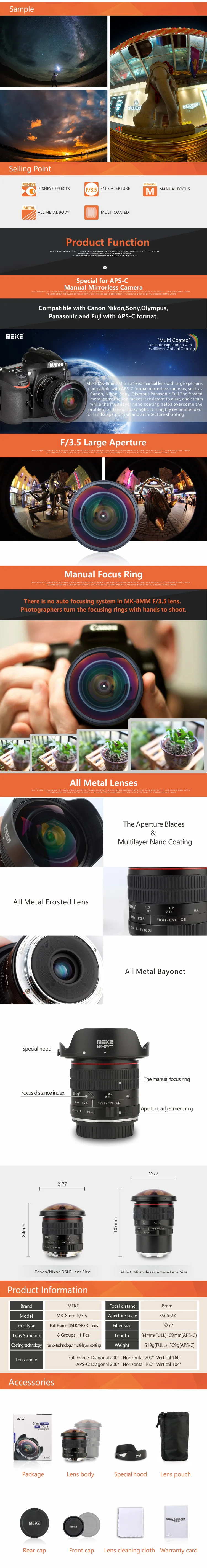 Meike 8 мм f/3,5 широкоугольный Рыбий глаз объектив для Panasonic Olympus беззеркальная камера MFT крепление Micro 4/3 крепление с APS-C GH4 GH5
